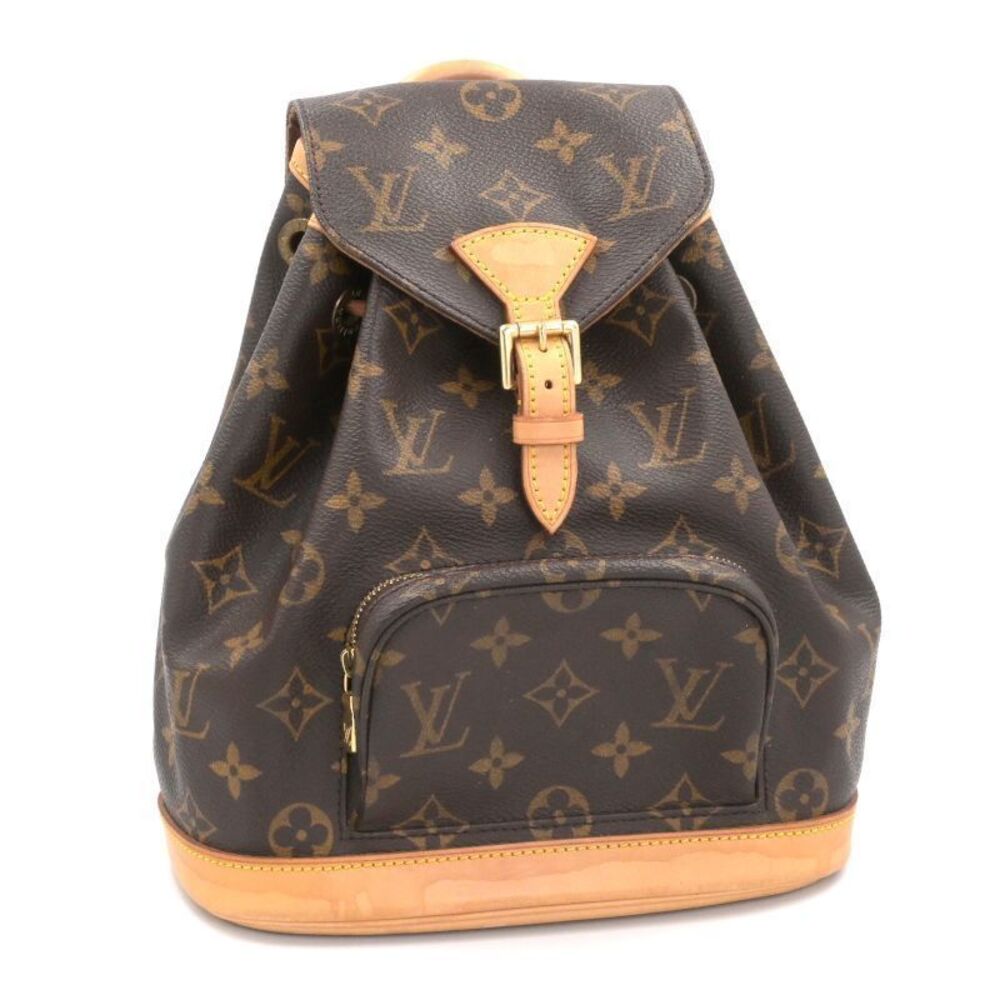Louis Vuitton Montsouris Monogram Backpack Rucksack Day Bag Canvas Leather Brown
